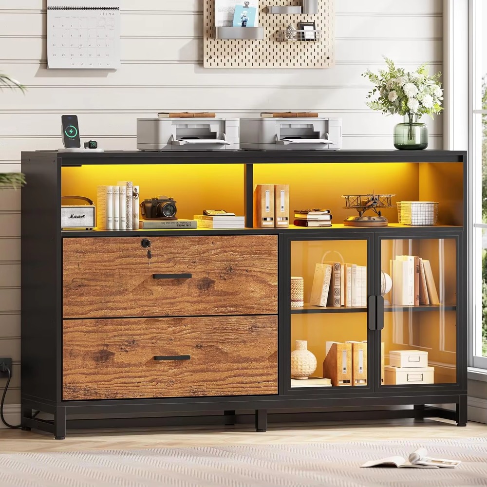 File Cabinet - Archivador de 59 pulgadas, 2 cajones,