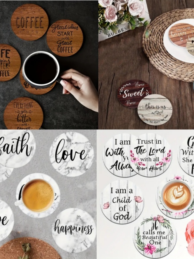 6 Posavasos de Madera Pintados - Office Furniture Brands reseña y precio