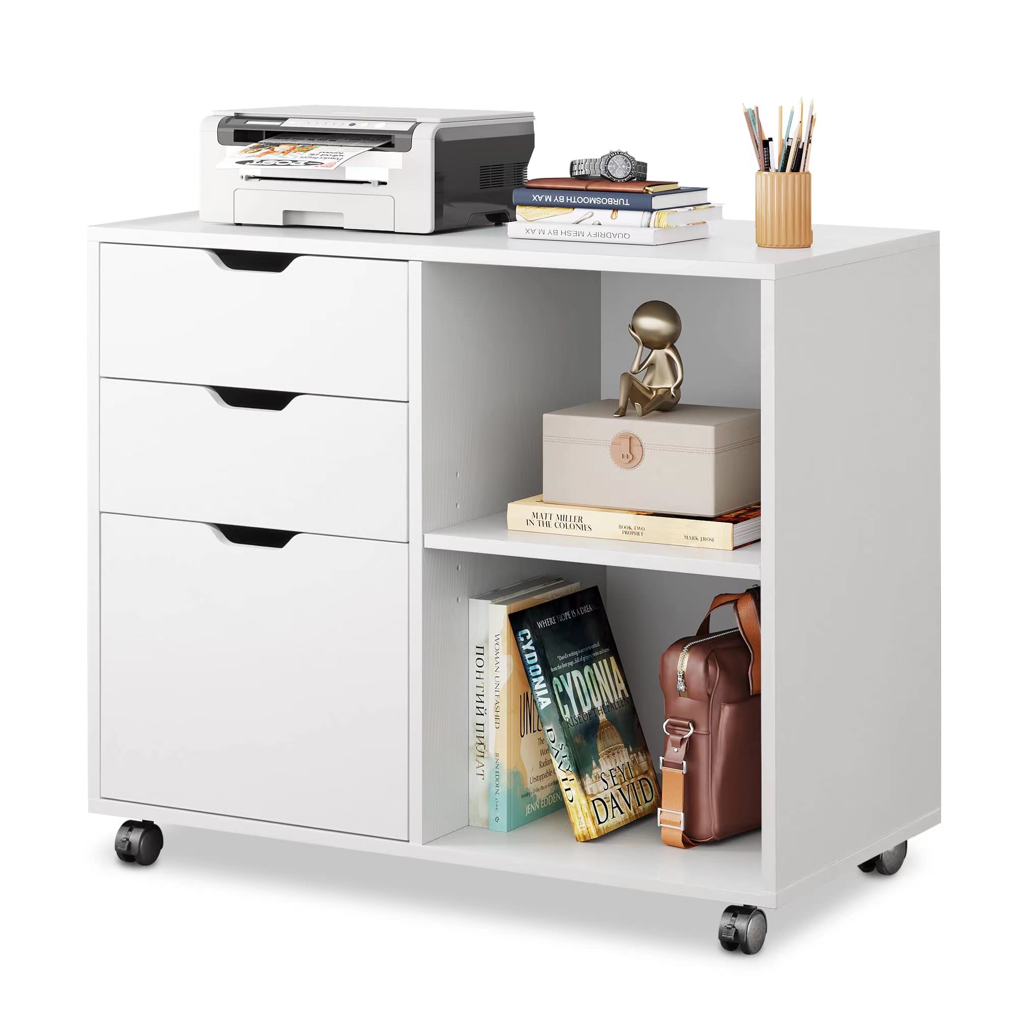 Archivador de Madera con 3 Caj - Printer Stand reseña y precio